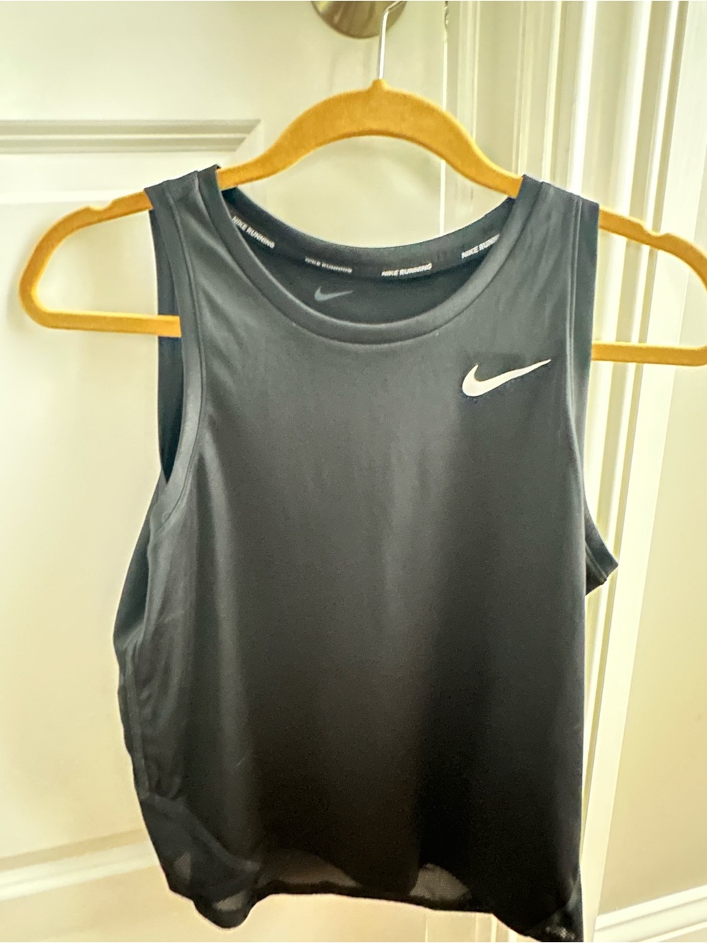Nike Black Dri-FIT Running Tank with Subtle Gray Logo